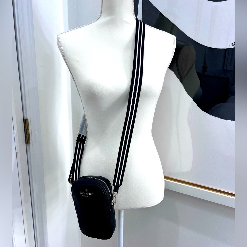 NWT Kate Spade Rosie North South Crossbody in Black Pebbled Leather - Picture 1 of 11